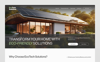 Landing Page Design design eco ecotech hero landing page tech ui ux web design website