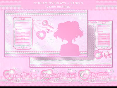 ✨Gyaru Inspired Stream Overlays and Panels✨ cute stream overlay gyaru stream stream graphics stream overlay twitch twitch design twitch graphics twitch overlays