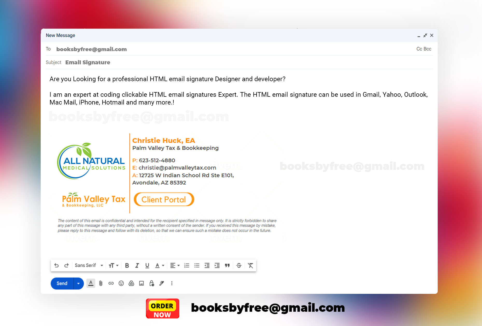 Example of Clickable Html Email Signature For Gmail