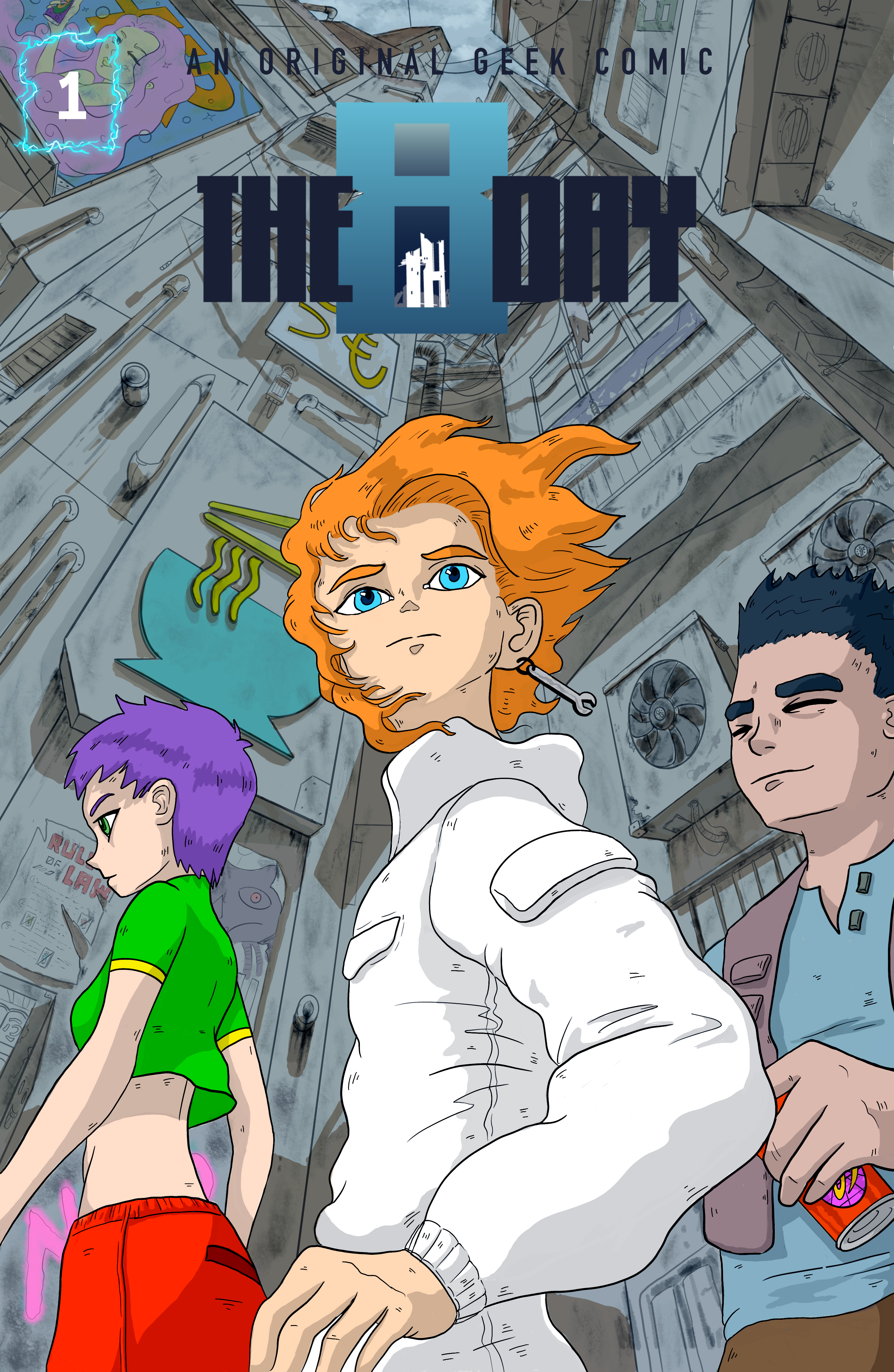 The 8th Day Comic american manga comic comic book geek illustration indie indie comic indie publisher manga original original geek panels superheroes