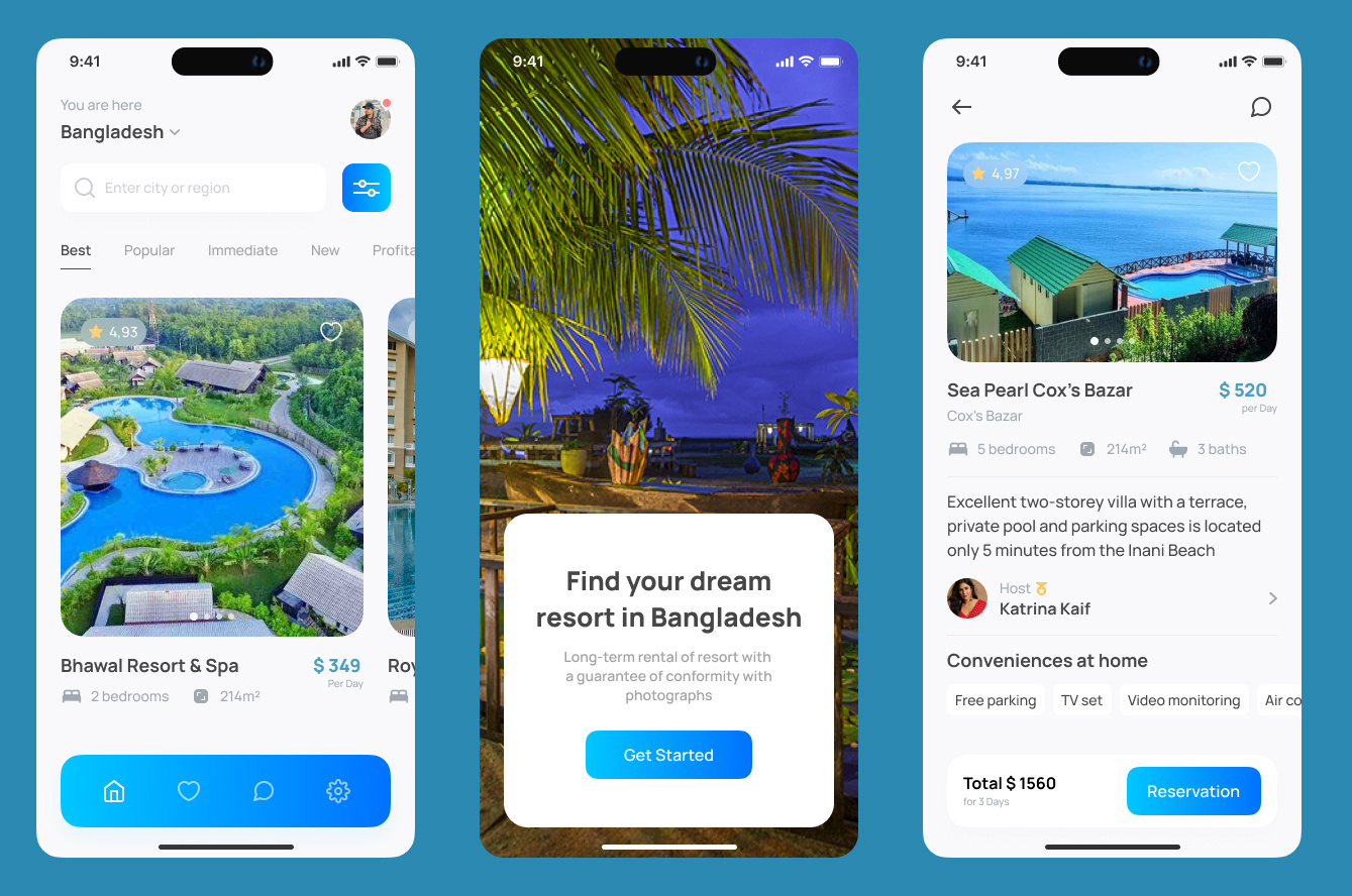 Resort Booking App UI/UX Design by Mehedi Hasan Shanto on Dribbble