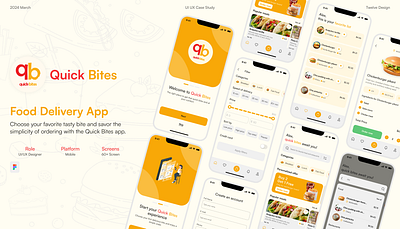 Quick Bites Food Delivery App - Case Study UI/UX Design app app design ui ui design ui ux ux ux design