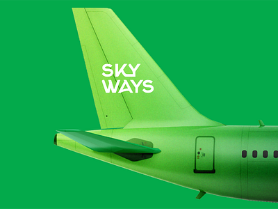 SKYWAYS l BRAND 3d airplane airplanlogo airport branding graphic design green icons logo logodesign motion graphics red ui ux white