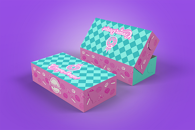 Crown Donut Box bakery branding branding design donut logo design packaging packaging design