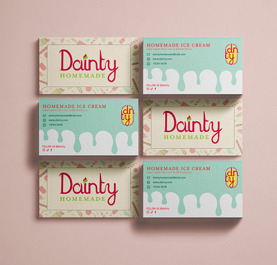 Business card design for an ice cream shop Dainty branding graphic design logo