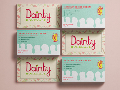 Business card design for an ice cream shop Dainty branding graphic design logo