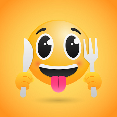 Emojis Gradient hungry emoji Illustration graphic design