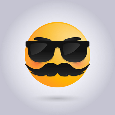 Emojis Gradient mustache emoji Illustration graphic design