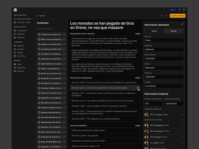 Police Record Documentation clean dark dark mode dashboard database koala koalaui minimal