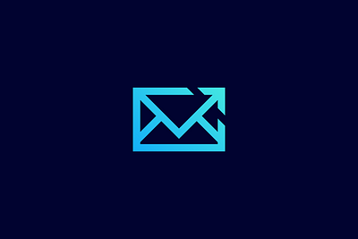 Message Arrow Logo arrow blue dark gradient identity logo message