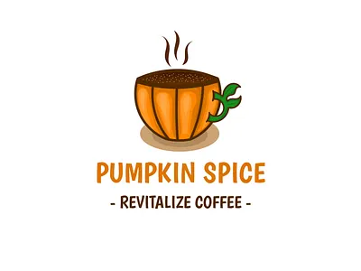 Logo design | PUMPKIN SPICE - REVITALISE COFFEE brand branding design graphic design illustration logo logo design vector virtual identify