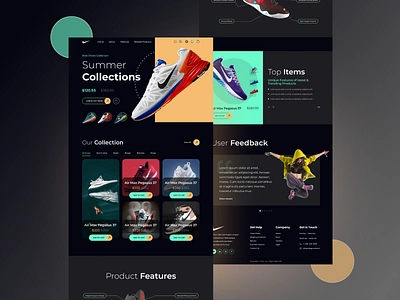 Shoe Store E-commerce Landing Page UI Design | Fogma Expert black figma landing page landing page ui design nick shoe store ui uiux uiux designer ux web design website redesign website uiux designer