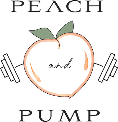 Peach & Pump - Fitness Branding & Logo Design Creation branding graphic design logo