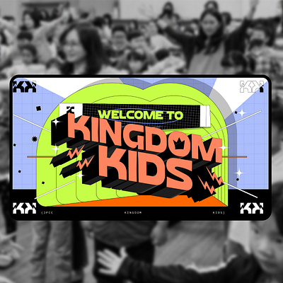 Kingdom Kids - Screen Graphics 2023 branding christian color energetic community exciting fun god graphic design kids screen graphics typography worship