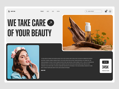 Beauty Product Homepage Design beauty beauty care beauty product clean ui cosmetics e commerce face care glamour hero section homepage design product shakil skin skin care spa ui design