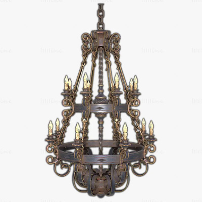 Forged chandelier 3D model 3d 3d model 3d modelling c4d chandelier cinema 4d