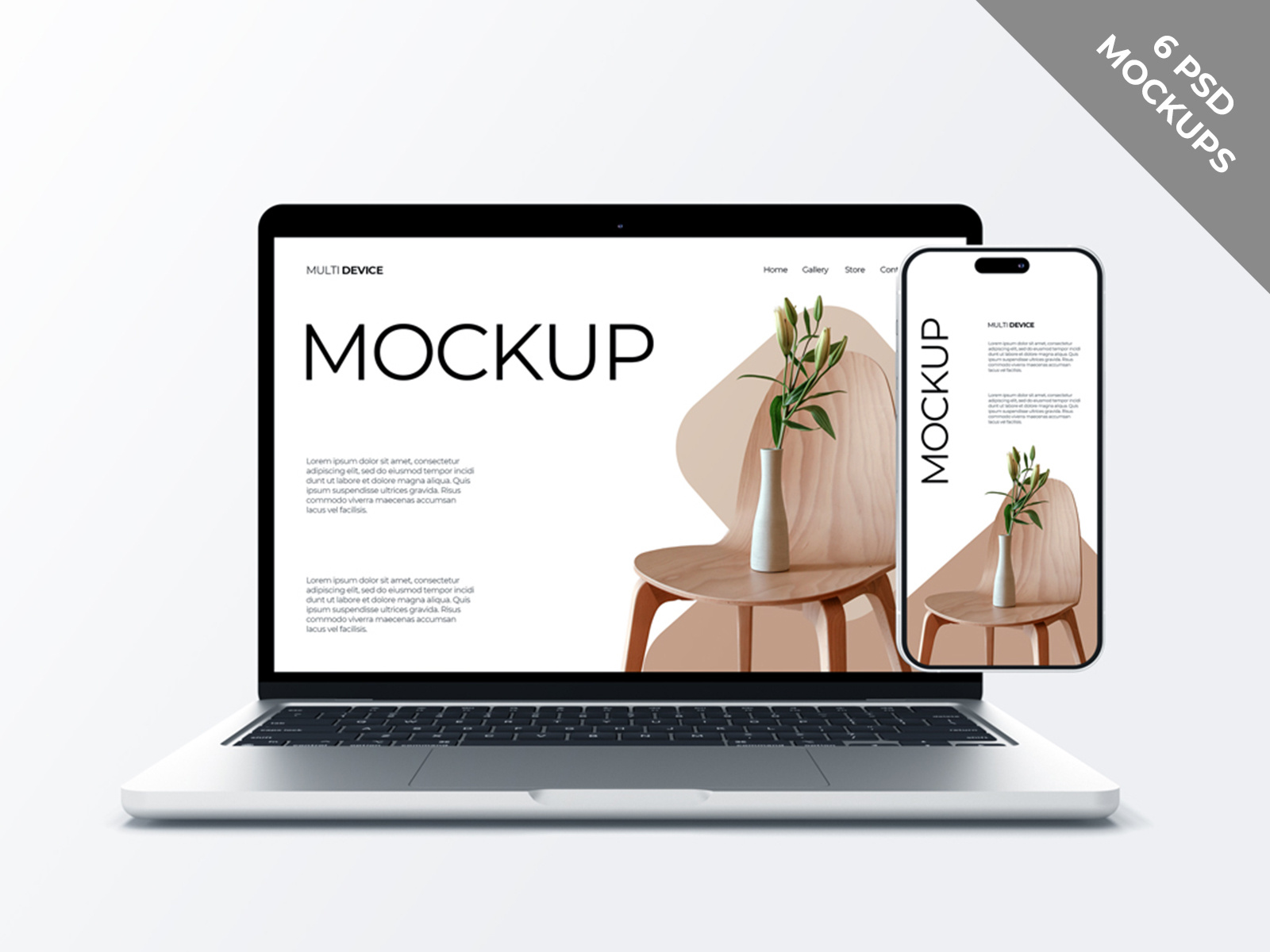 Multi Device Screen Mockup app application device interface iphone laptop macbook mockup multi multi device phone presentation screen template ui ux