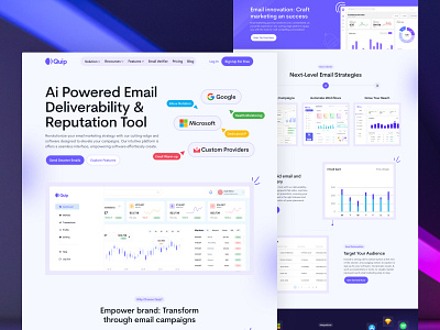 SaaS - AI-Based Email Marketing Software Landing Page cold email crm email email campaign email management email marketing figma ui fleexstudio illustration landing page marketing marketing automation marketing landing page mordern ui saas sass landing page send email ui uidesign webdesign