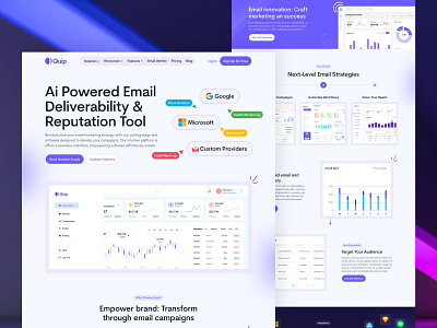 SaaS - AI-Based Email Marketing Software Landing Page cold email crm email email campaign email management email marketing figma ui fleexstudio illustration landing page marketing marketing automation marketing landing page mordern ui saas sass landing page send email ui uidesign webdesign