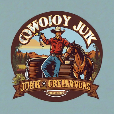 Modern Cowboy Junk Removal Logo Design logo