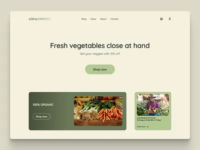 Fresh veggies online selling platform hero section grocery hero hero section home page landing page ui ui design vegetable veggie web design