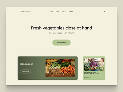 Fresh veggies online selling platform hero section grocery hero hero section home page landing page ui ui design vegetable veggie web design