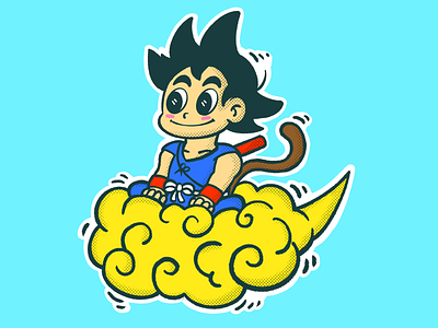 Goku & Nimbus cloud dbz dragonball goku monkey nimbus