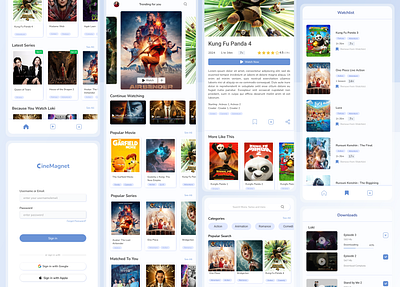 CineMagnet animation moblie movie moviestreaming series streaming ui ux