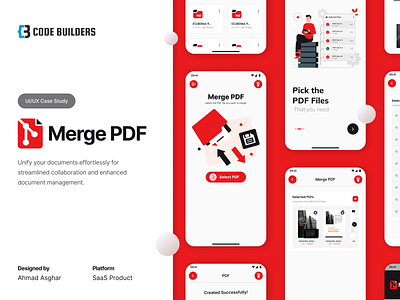 Merge PDF App - Case Study android app app design branding case study documentation file files ios logo logo design merge merge pdf mobile pdf ui ui design ui ux