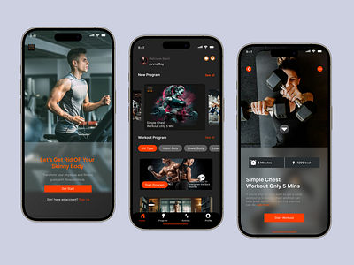 Fitness Mobile App app app design application dsign figma design fitness app design interface design mobile app design mobile application ui ui design user interfce design ux design ux ui design