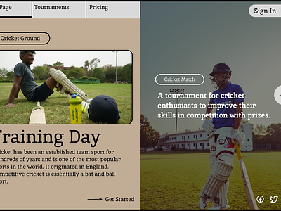 Cricket Web Page cricket design figma graphic design landing page ui uiux web page