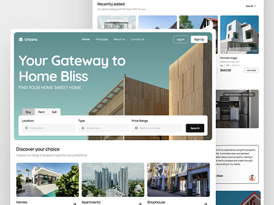 Urbana - Real Estate Landing Page design landing page real estate ui urban web design web ui website