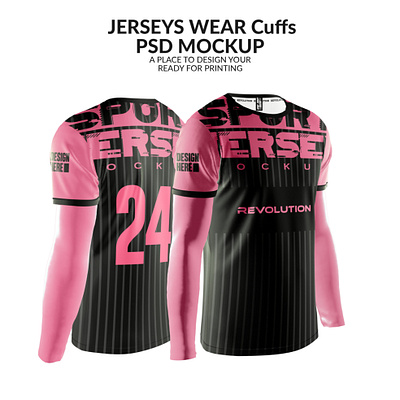 JERSEY WEAR Cuffs PSD MOCKUP cuffs mockup design jersey jersey mockup jersey pink jersey wear mockup mockup jersey long sports jersey wear mockup