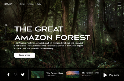 The Great Amazon Forest amazon forest graphic design landing page ui uiux