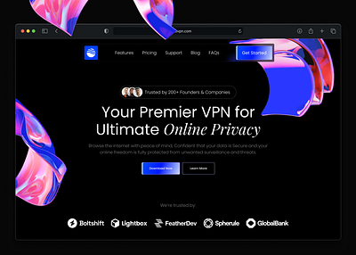 VPN Service Landing Page landing page ui ux vpn