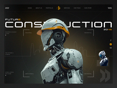 Futuristic Construction - Website Concept branding design graphic design illustration typography ui vector
