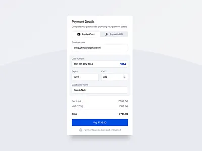 Credit Card Checkout Form 3d animation app design branding checkout color credit card dailyui dailyuichallenge design graphic design motion graphics ui uiux ux