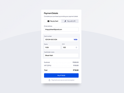 Credit Card Checkout Form 3d animation app design branding checkout color credit card dailyui dailyuichallenge design graphic design motion graphics ui uiux ux