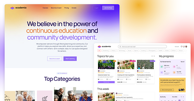 Accademia education landing page ui website