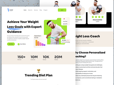 Weight loss coaches landing page apps creative delivery design design ui design web diet trending food delivery food parcel healthy healthy eating healthy food healthy weight landing page lifestyle loss nutrition new nutritionist organic food peoples