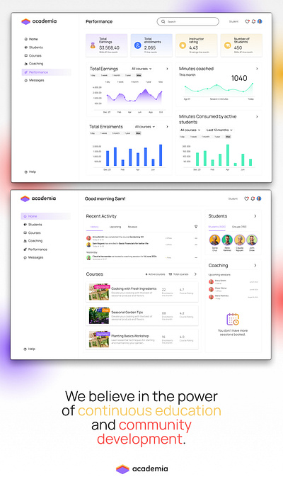 Accademia edtech ui ux web app