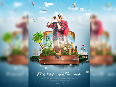 travel poster banner branding design graphic design illustration photoshop poster travel ui vector