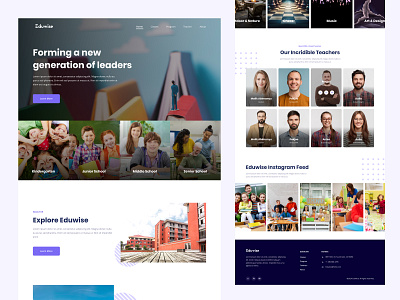 Eduwise - Education Website UI Design design education graphic design illustration kindergarden landing page learning school typography ui ux vector website website design