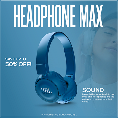 Social Media Post Design for Headphone. attractive post banner branding colour design graphic design social media post typography ui