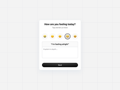 How Are You Feeling ? design feelings modal ui user input