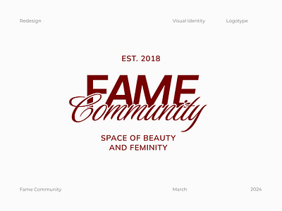 Visual Identity: Fame Community brand design branding community design design graphic design logo logotype luxury typography visual identity woman