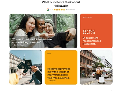 Bento Grid Style - Travel & Hospitality bento grid design holiday hospitality travel passport testimonial section travel trip ui ux vacation