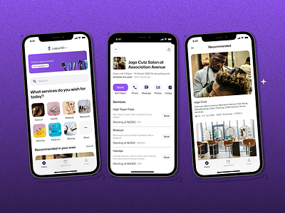 Salon mobile app UI design design figma figma design graphic design mobile app design mobile design salon app ui ui ux