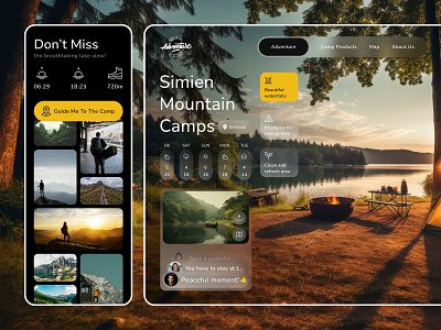 Camping Website Banner design graphic design illustration logo typography ui ux vector