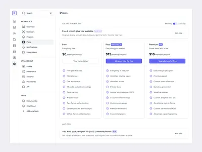 Plan/Subscription Settings app design design plan plan setting premium product design settings software design subscription ui ui design user interface ux ux design web design website design